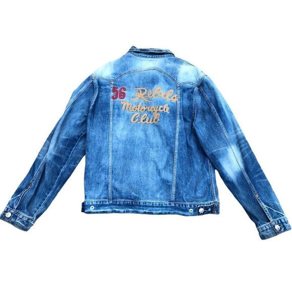 True Religion Jean Jacket XXL Jimmy Trucker Jacket Blue - Picture 2 of 12